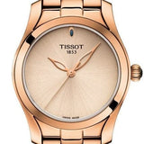 Buy Shop Tissot T Wave Cream Dial Rose Gold Steel Strap Watch For Women - T112.210.33.451.00 USA Online