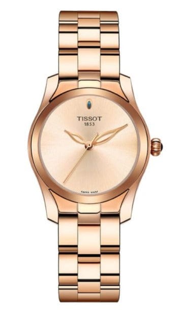 Buy Shop Tissot T Wave Cream Dial Rose Gold Steel Strap Watch For Women - T112.210.33.451.00 USA Online