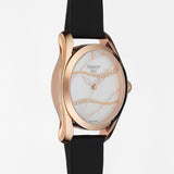 Buy Shop Tissot T Wave Diamond Mother of Pearl Dial Black Leather Strap Watch For Women - T112.210.36.111.00 USA Online
