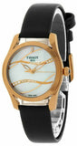 Buy Shop Tissot T Wave Diamond Mother of Pearl Dial Black Leather Strap Watch For Women - T112.210.36.111.00 USA Online