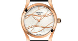 Buy Shop Tissot T Wave Diamond Mother of Pearl Dial Black Leather Strap Watch For Women - T112.210.36.111.00 USA Online