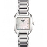 Buy Shop Tissot T Wave Diamonds Mother of Pearl Dial Silver Steel Strap Watch for Women - T02.1.285.74 USA Online