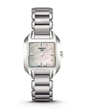 Buy Shop Tissot T Wave Diamonds Mother of Pearl Dial Silver Steel Strap Watch for Women - T02.1.285.74 USA Online