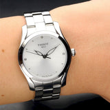 Buy Shop Tissot T Wave Diamonds White Dial Silver Steel Strap Watch For Women - T112.210.11.036.00 USA Online