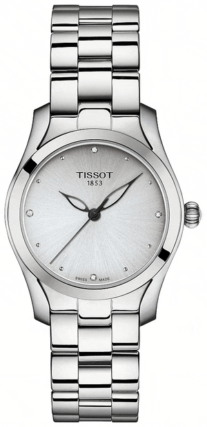 Buy Shop Tissot T Wave Diamonds White Dial Silver Steel Strap Watch For Women - T112.210.11.036.00 USA Online