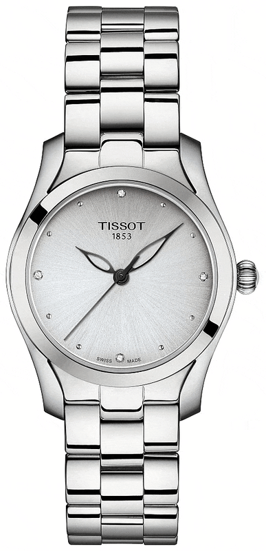 Buy Shop Tissot T Wave Diamonds White Dial Silver Steel Strap Watch For Women - T112.210.11.036.00 USA Online