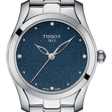 Buy Shop Tissot T Wave II Blue Dial Silver Steel Strap Watch For Women - T112.210.11.046.00 USA Online