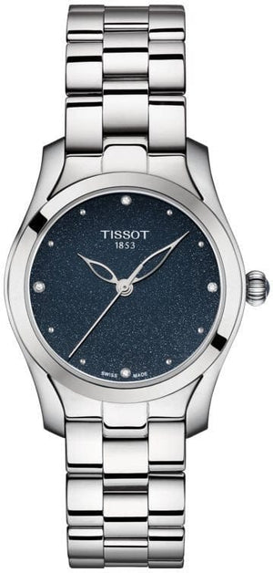 Buy Shop Tissot T Wave II Blue Dial Silver Steel Strap Watch For Women - T112.210.11.046.00 USA Online