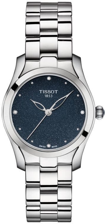 Buy Shop Tissot T Wave II Blue Dial Silver Steel Strap Watch For Women - T112.210.11.046.00 USA Online