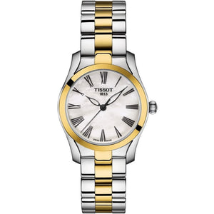 Buy Shop Tissot T Wave Lady White Mother of Pearl Dial Two Tone Steel Strap Watch For Women - T112. 210. 22. 113. 00 USA Online