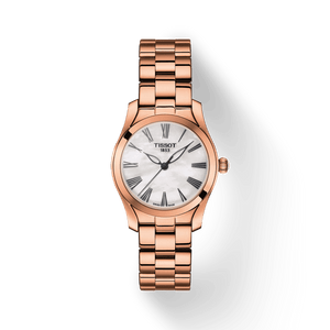 Buy Shop Tissot T Wave Mother of Pearl Dial Rose Gold Steel Strap Watch For Women - T112.210.33.113.00 USA Online