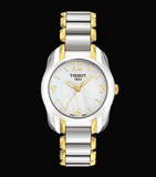 Buy Shop Tissot T Wave Mother of Pearl Dial Two Tone Steel Strap Watch for Women - T023.210.22.117.00 USA Online