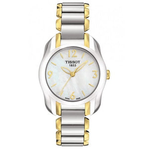 Buy Shop Tissot T Wave Mother of Pearl Dial Two Tone Steel Strap Watch for Women - T023.210.22.117.00 USA Online