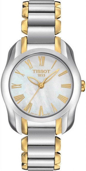 Buy Shop Tissot T Wave Mother of Pearl Dial Two Tone Steel Strap Watch for Women - T023.210.22.117.00 USA Online