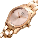 Buy Shop Tissot T Wave Rose Gold Dial Rose Gold Steel Strap Watch For Women - T112.210.33.456.00 USA Online