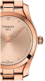 Buy Shop Tissot T Wave Rose Gold Dial Rose Gold Steel Strap Watch For Women - T112.210.33.456.00 USA Online