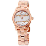 Buy Shop Tissot T Wave T Lady Mother of Pearl Dial Rose Gold Steel Strap Watch For Women - T112.210.33.111.00 USA Online