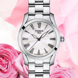 Buy Shop Tissot T Wave T Lady Mother of Pearl Dial Silver Steel Strap Watch For Women - T112.210.11.113.00 USA Online