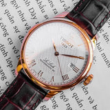Buy Shop Tissot Le Locle Powermatic 80 Silver Dial Brown Leather Strap Watch For Men - T006.407.36.033.00 USA Online