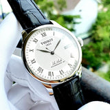 Buy Shop Tissot Le Locle Powermatic 80 Silver Dial Black Leather Strap Watch For Men - T006.407.16.033.00 USA Online