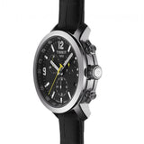 Buy Shop Tissot PRC 200 Chronograph Black Dial Black Leather Strap Watch For Men - T055.417.16.057.00 USA Online