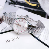 Buy Shop Tissot Chemin Des Tourelles Powermatic 80 Rubies Mother of Pearl Dial Silver Steel Strap Watch For Women - T099.207.11.113.00 USA Online