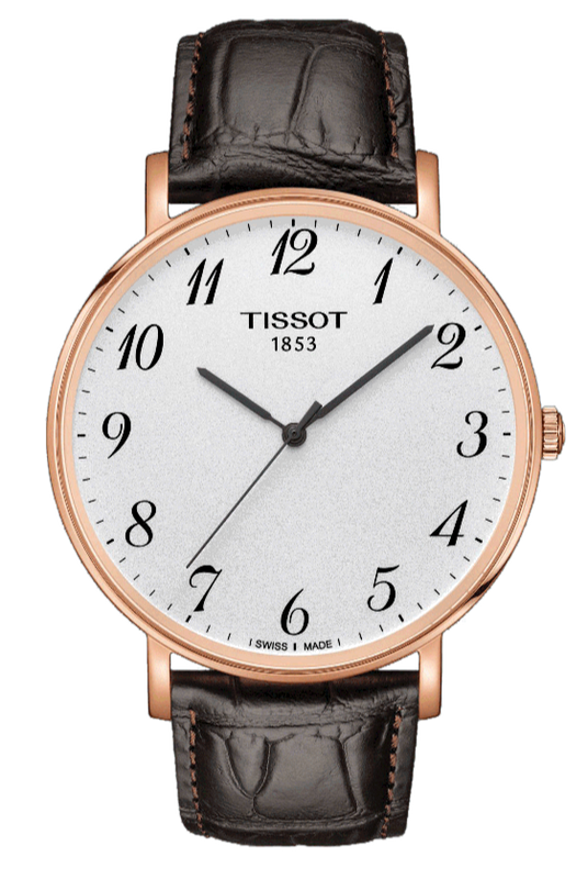 Buy Shop Tissot T Classic Everytime White Dial Black Leather Strap Watch For Men - T109.610.36.032.00 USA Online