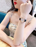 Buy Shop Tissot T Wave Diamond Mother of Pearl Dial Black Leather Strap Watch For Women - T112.210.36.111.00 USA Online