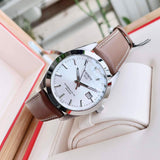 Buy Shop Tissot Gentleman Powermatic 80 Silicium Silver Dial Brown Leather Strap Watch For Men - T127.407.16.031.00 USA Online