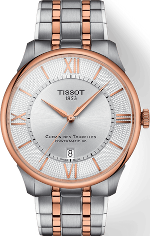 Buy Shop Tissot Tissot Chemin Des Tourelles Powermatic 80 Silver Dial Two Tone Steel Strap Watch for Men - T139.407.22.038.00 USA Online