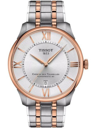 Buy Shop Tissot Tissot Chemin Des Tourelles Powermatic 80 Silver Dial Two Tone Steel Strap Watch for Men - T139.407.22.038.00 USA Online