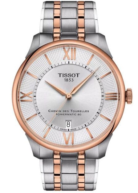 Buy Shop Tissot Tissot Chemin Des Tourelles Powermatic 80 Silver Dial Two Tone Steel Strap Watch for Men - T139.407.22.038.00 USA Online