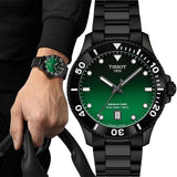 Buy Shop Tissot Tissot Seastar 1000 Quartz Green Dial Black Steel Strap Watch for Men - T120.410.33.091.00 USA Online