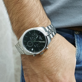 Buy Shop Tissot T Classic PR 100 Chronograph Black Dial Silver Steel Strap Watch for Men - T101.417.11.051.00 USA Online