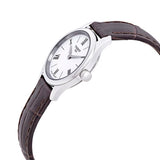 Buy Shop Tissot Tradition 5.5 Lady Silver Dial Brown Leather Strap Watch for Women - T063.009.16.018.00 USA Online