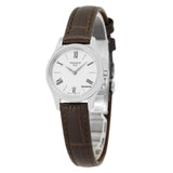 Buy Shop Tissot Tradition 5.5 Lady Silver Dial Brown Leather Strap Watch for Women - T063.009.16.018.00 USA Online