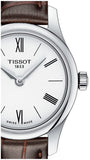 Buy Shop Tissot Tradition 5.5 Lady Silver Dial Brown Leather Strap Watch for Women - T063.009.16.018.00 USA Online