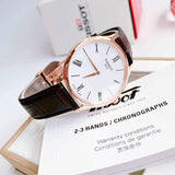 Buy Shop Tissot Tradition 5.5 White Dial Brown Leather Strap Watch for Men - T063.409.36.018.00 USA Online