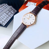 Buy Shop Tissot Tradition 5.5 White Dial Brown Leather Strap Watch for Men - T063.409.36.018.00 USA Online