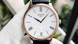 Buy Shop Tissot Tradition 5.5 White Dial Brown Leather Strap Watch for Men - T063.409.36.018.00 USA Online
