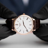 Buy Shop Tissot Tradition 5.5 White Dial Brown Leather Strap Watch for Men - T063.409.36.018.00 USA Online