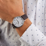 Buy Shop Tissot Tradition 5.5 White Dial Brown Leather Strap Watch for Men - T063.409.36.018.00 USA Online