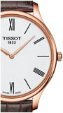Buy Shop Tissot Tradition 5.5 White Dial Brown Leather Strap Watch for Men - T063.409.36.018.00 USA Online