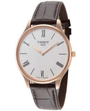 Buy Shop Tissot Tradition 5.5 White Dial Brown Leather Strap Watch for Men - T063.409.36.018.00 USA Online
