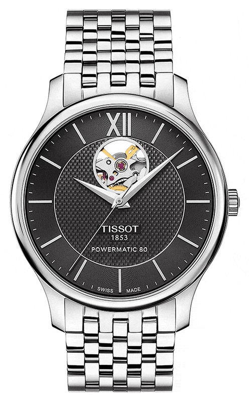 Buy Shop Tissot Tradition Automatic Open Heart Automatic Watch For Men - T063.907.11.058.00 USA Online