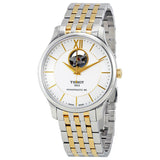 Buy Shop Tissot Tradition Powermatic 80 Open Heart Silver Dial Two Tone Steel Strap Watch For Men - T063.907.22.038.00 USA Online