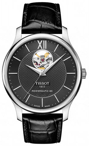 Buy Shop Tissot Tradition Powermatic 80 Open Heart Automatic Watch For Men - T063.907.16.058.00 USA Online