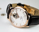 Buy Shop Tissot Tradition Powermatic 80 Open Heart Silver Dial Brown Leather Strap Watch For Men - T063.907.36.038.00 USA Online