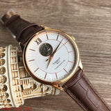 Buy Shop Tissot Tradition Powermatic 80 Open Heart Silver Dial Brown Leather Strap Watch For Men - T063.907.36.038.00 USA Online