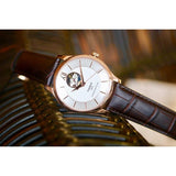 Buy Shop Tissot Tradition Powermatic 80 Open Heart Silver Dial Brown Leather Strap Watch For Men - T063.907.36.038.00 USA Online